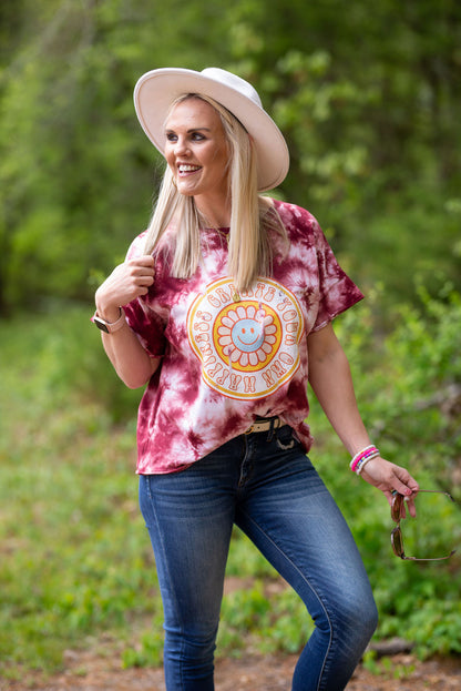 Create Your Own Happiness Retro Style Quality Chicka-D Tie Dye Slouchy Tee