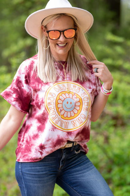 Create Your Own Happiness Retro Style Quality Chicka-D Tie Dye Slouchy Tee