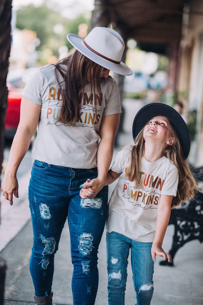 Autumn Leave Pumpkins Please- Mommy and Me Shirts - FALL Tee/ Bella Canvas / Fall Layering Tee / Teachers Tee