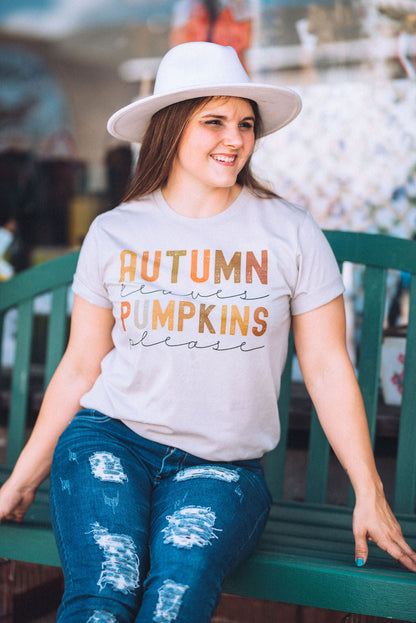 Autumn Leave Pumpkins Please- Mommy and Me Shirts - FALL Tee/ Bella Canvas / Fall Layering Tee / Teachers Tee