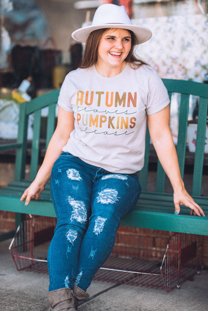 Autumn Leave Pumpkins Please- Mommy and Me Shirts - FALL Tee/ Bella Canvas / Fall Layering Tee / Teachers Tee