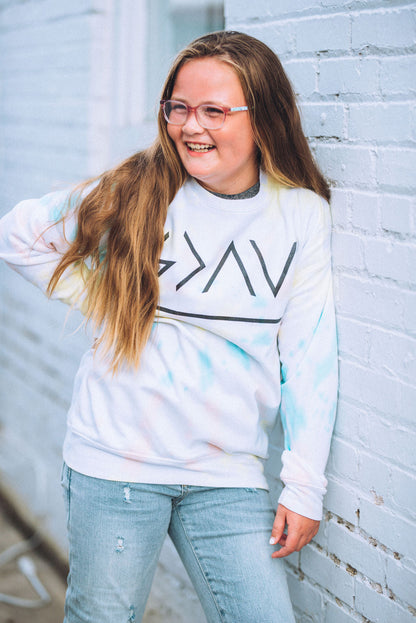 Rainbow Softstyle Sweatshirt - Quality Sweatshirt - God Is Greater Than My Highest Highs and My Lowest Lows Cross Sweatshirt