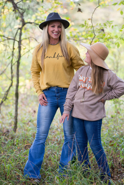 BELLA CANVAS Thankful Fall Sweatshirts/ Unisex sized Sweatshirts/ DTG printed Quality Soft Sweatshirts