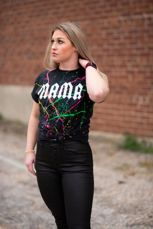 Mama Splatter Grunge Rocker Tee/ Mama Unisex Tee