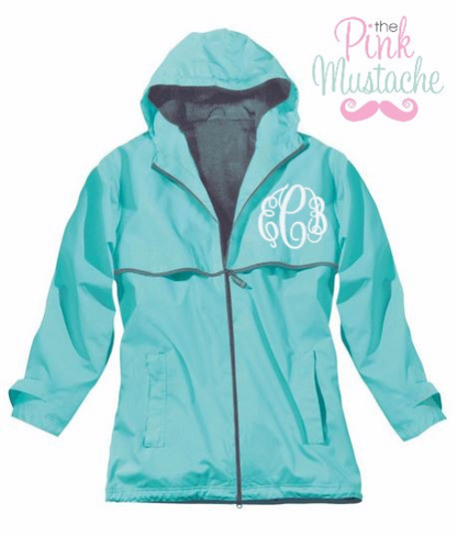 Monogrammed Charles River New Englander Jacket - The Pink Mustache , Monograms, Boutique , Children , Monogram Clothing, 