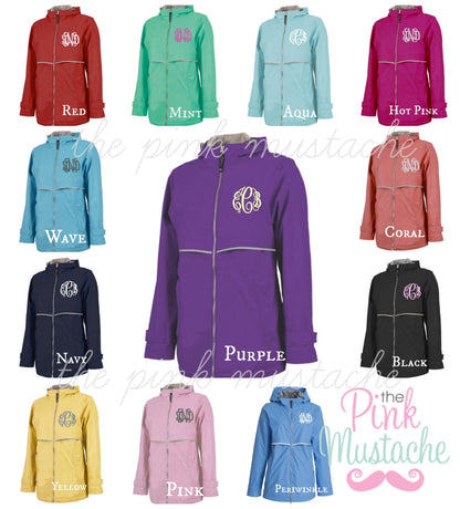 Monogrammed Charles River New Englander Jacket - The Pink Mustache , Monograms, Boutique , Children , Monogram Clothing, 