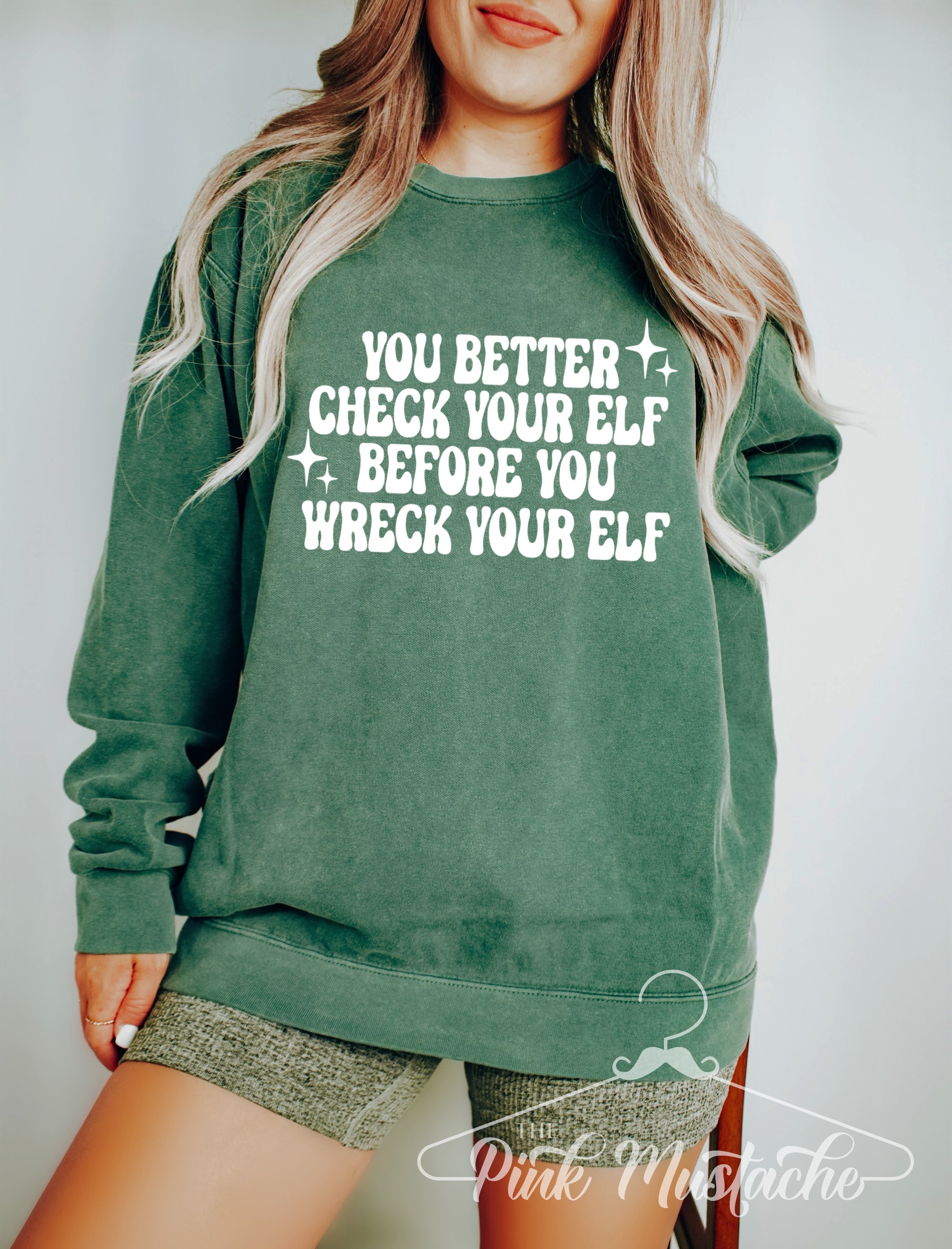 You Better Check Your Elf Before Your Wreck Your Elf Sweatshirt Family Christmas Sweatshirts Bella Comfort Colors or Gildan