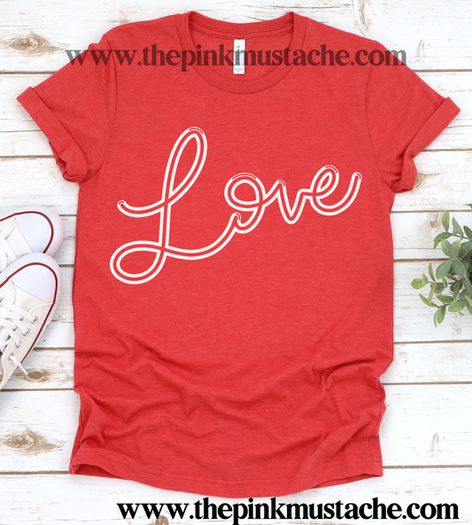 Love Valentines Day Retro Softstyle Tee/  Valentine's Shirt/ Valentines Day Tee