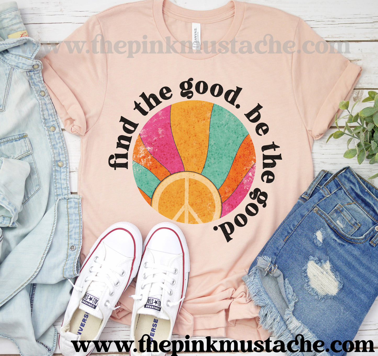 Find The Good Be The Good - Retro Vibes Softstyle Bella Tee / Fun Hippie Vibes Tee/ Youth and Adult Sizing Available