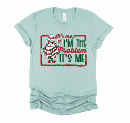 Comfort Colors or Bella It's Me I'm The Problem Christmas Tree Cake Shirt/ Funny Christmas Shirt