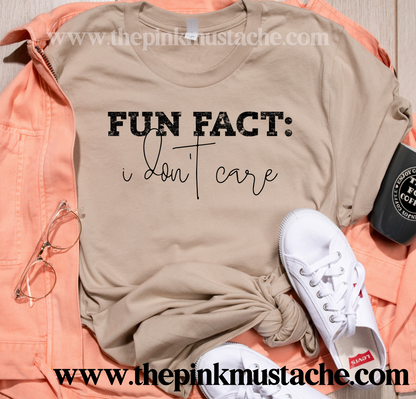 Fun Fact: I Don't Care Funny Tee / Bella Canvas Shirt