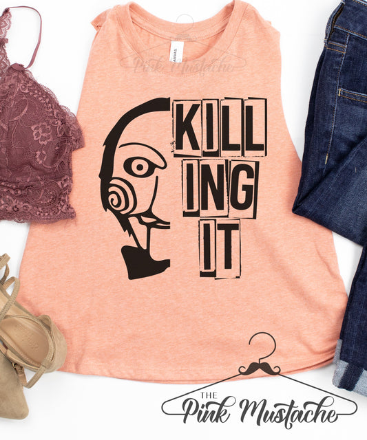 Killin' It Halloween Crop Workout Tank/Crossfit Halloween Fall Tank