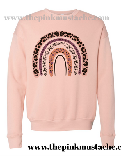 BELLA CANVAS Leopard Rainbow Sweatshirts/ Unisex sized Sweatshirts/ DTG printed Sweatshirts