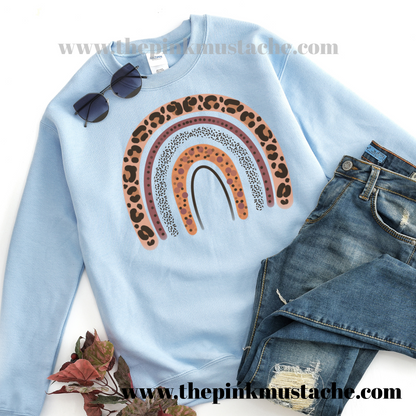 Leopard Rainbow Oversized Sweatshirts/ Unisex sized Sweatshirts/ DTG printed Sweatshirts