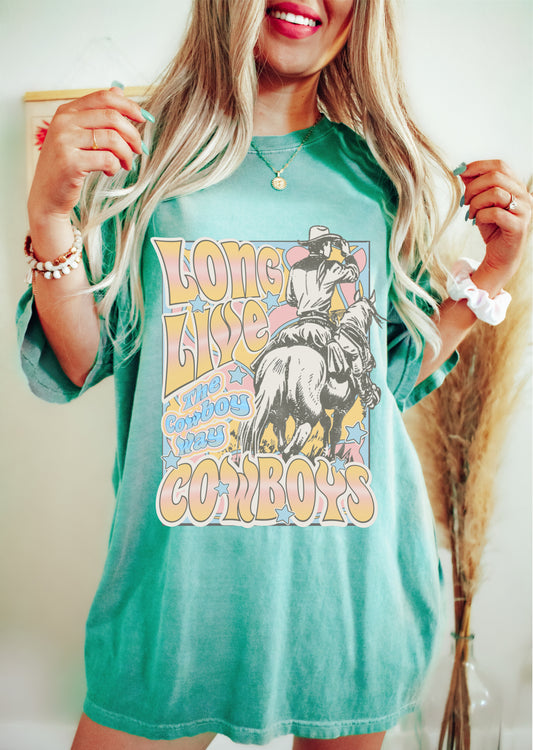 Long Live Cowboys Western Style Shirt/ Unisex Sized Youth and Adult Sizes