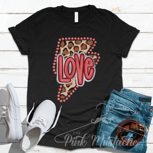 Love Lightning Bolt Rocker Bella Valentines Boutique Tee