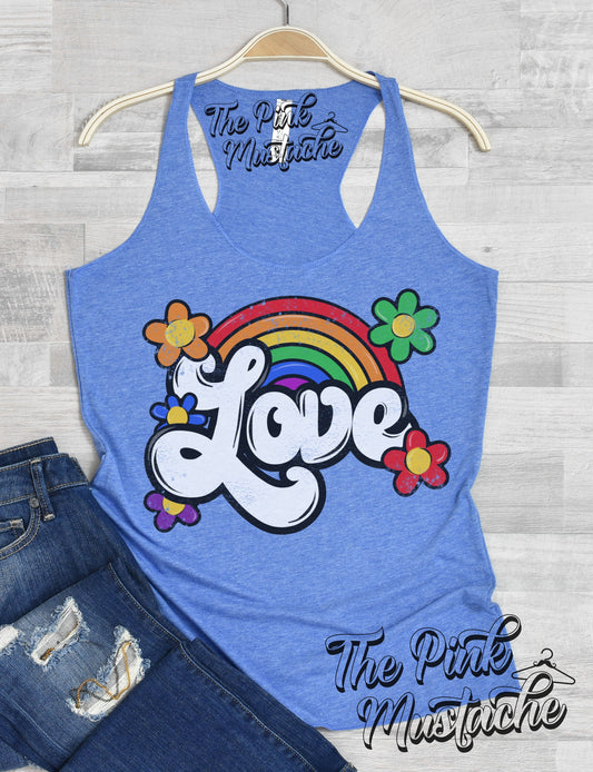 Love Rainbow Racerback Tank Top