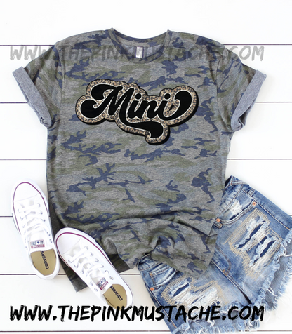 Mommy and Me Camouflage Mama and Mini Leopard Retro Rocker Tee/ Camo Matching Shirts or Onesies