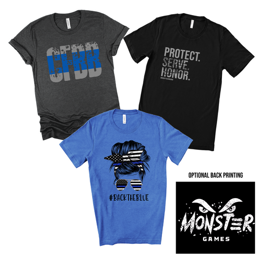 CFBB Monster Games Tees / Optional Back Printing/ Unisex Fit/ Toddler, Youth, and Adult Sizes