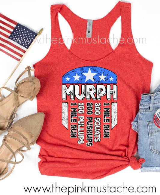 Murph Memorial Day WOD Red Racerback Tank / Memorial Day Tank