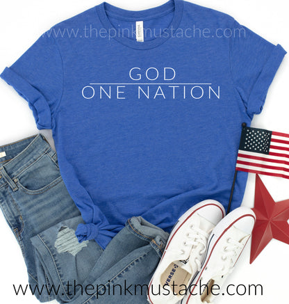 One Nation Under God T-Shirt / Unisex Bella Canvas Tee / Softstyle One Nation Under God USA T-Shirt