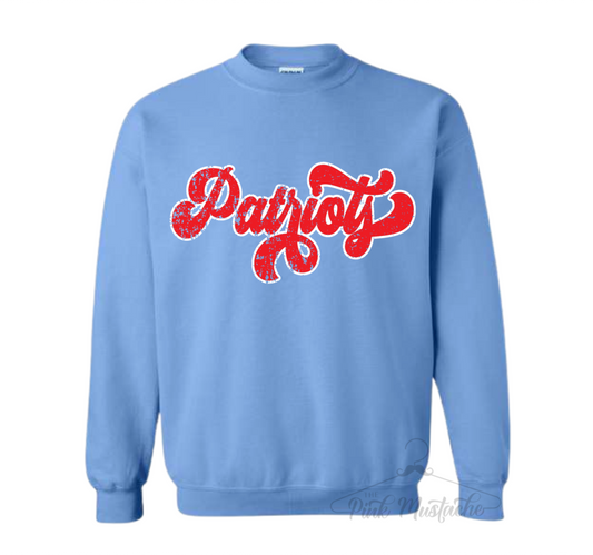 Pink Mustache Boutique Patriots Sweatshirt- Only Available in Size Large