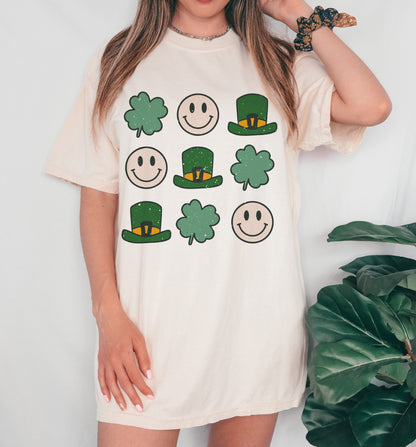 Lucky Clovers and Smiley's Tee/ Youth and Adult Sizes / St Patty's Day