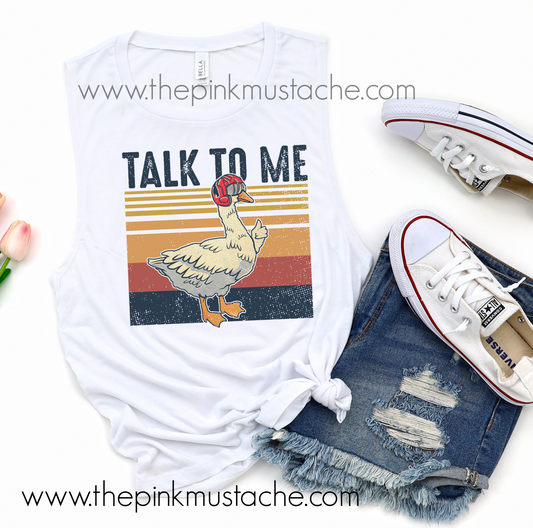 Talk To Me Goose Funny Muscle Tank Top - MENS AND WOMENS SIZES AVAILABLE/ Top Gun Inspired Tank/ Maverick Goose / Aviators Tank - Top Gun 2 Inspired