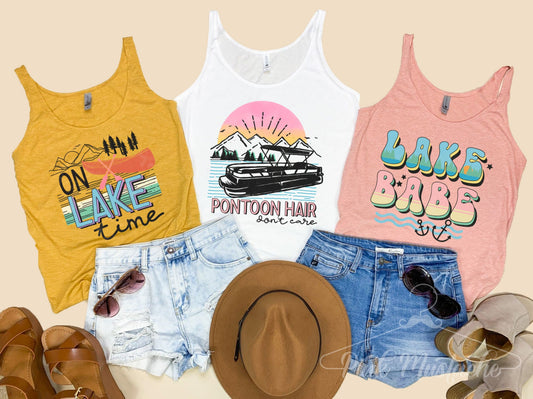 Summer Lake Life Summer Tank Top / Muscle Tank/ Lake Cover Up