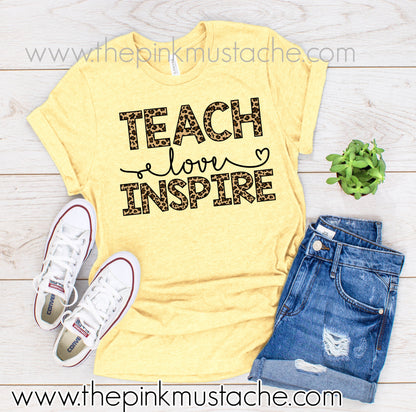 Teacher Shirt / Teach Love Inspire Tee / Bella Canvas Teacher Shirt