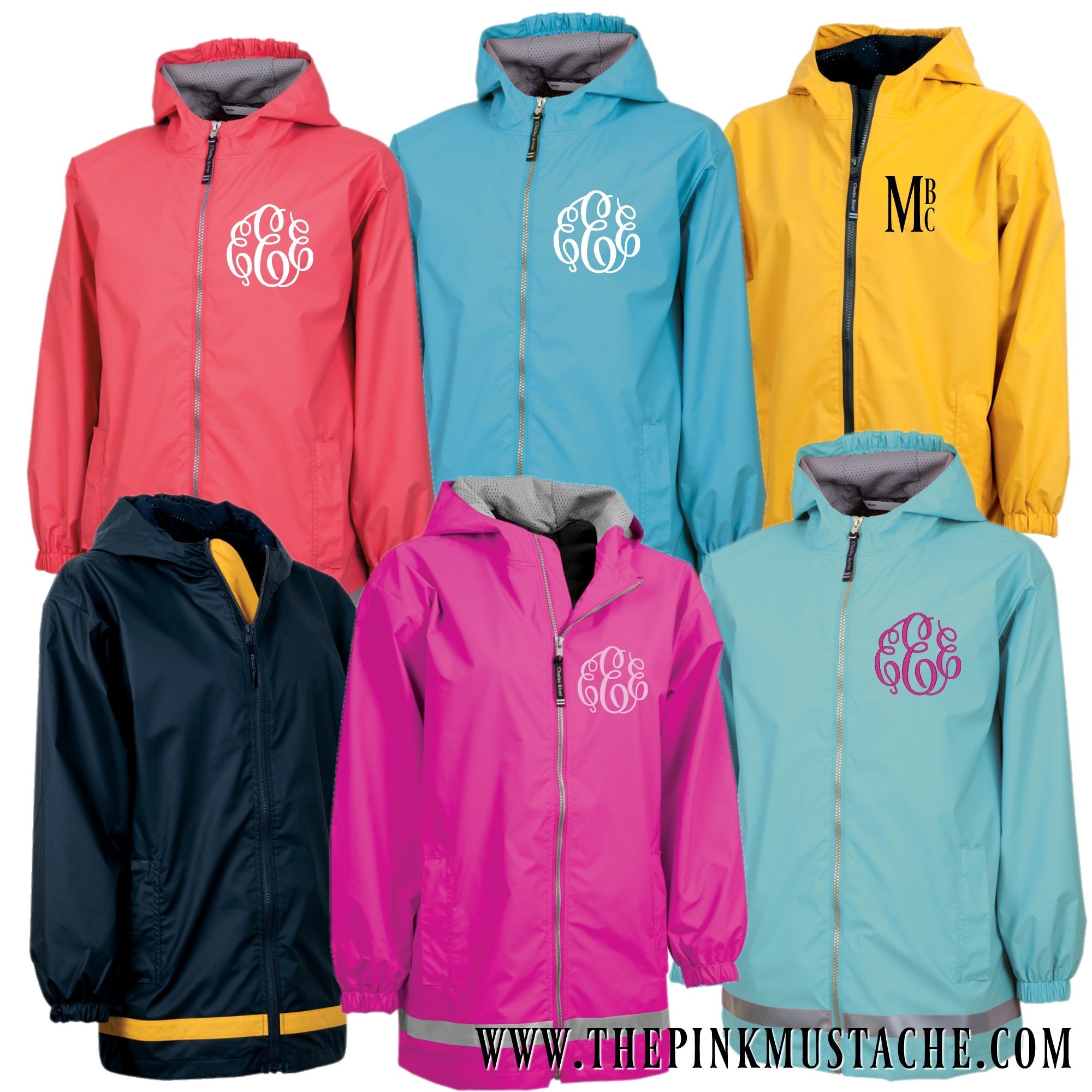 Charles river youth hot sale monogrammed rain jacket